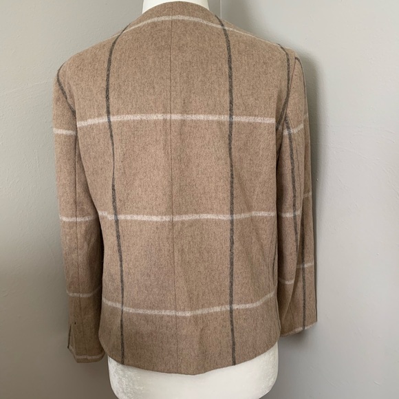 ZARA BASIC |  Beautiful Beige Plaid Blazer Coat - Picture 7 of 8